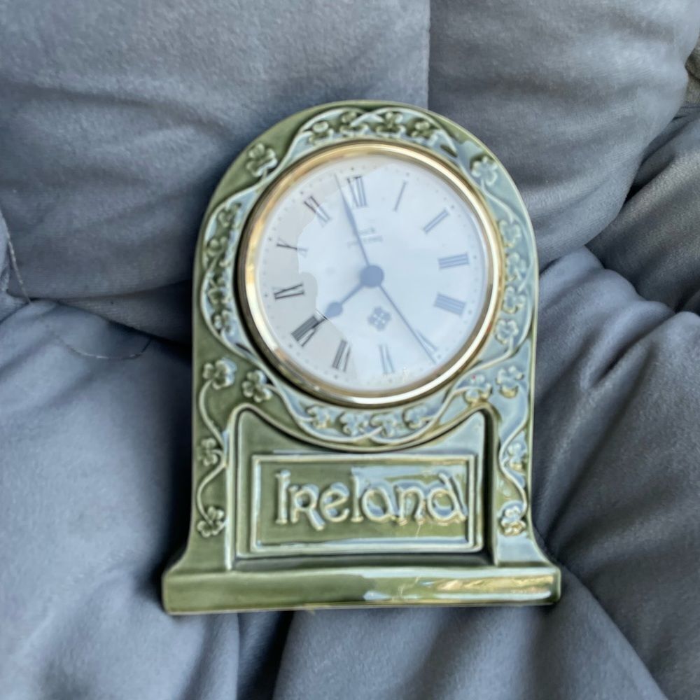 Irish Clock Souvenir from Knock Pottery 8” tall
